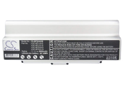 11.1V, 8800mAh, Li-ion Battery fits Sony, Vaio Vgn-c140g/b, Vaio Vgn-c150p/b, 97.68Wh