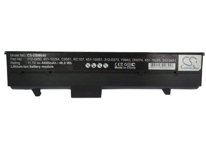 11.1V, 4400mAh, Li-ion Battery fits Dell, Inspiron 630m, Inspiron 640m, 48.84Wh