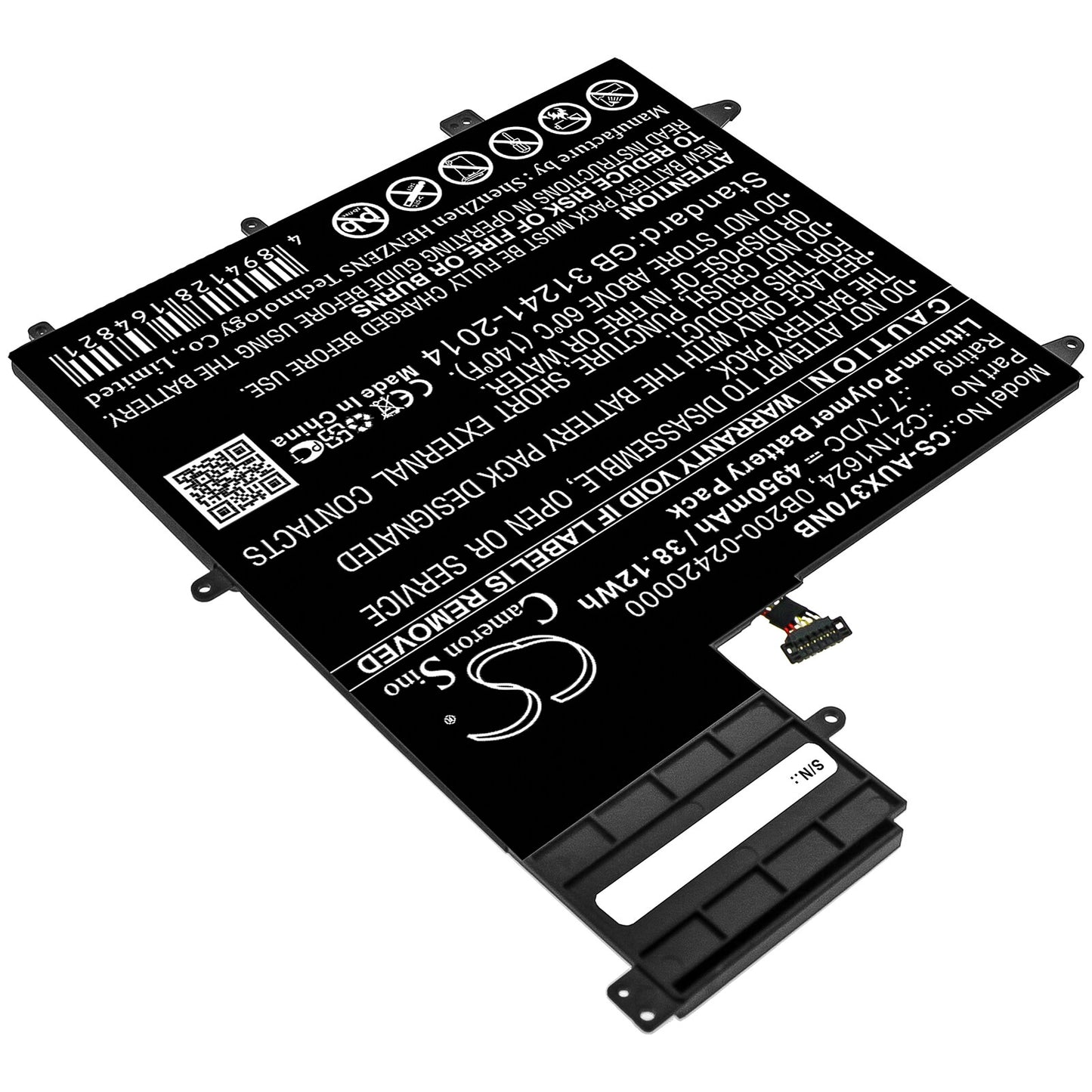 7.7V, 4950mAh, Li-Polymer Battery fits Asus, 0b200-02420000p-b2b2a-711-005r, Q325u, 38.115Wh