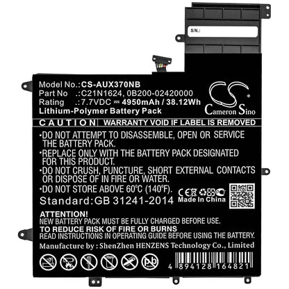7.7V, 4950mAh, Li-Polymer Battery fits Asus, 0b200-02420000p-b2b2a-711-005r, Q325u, 38.115Wh