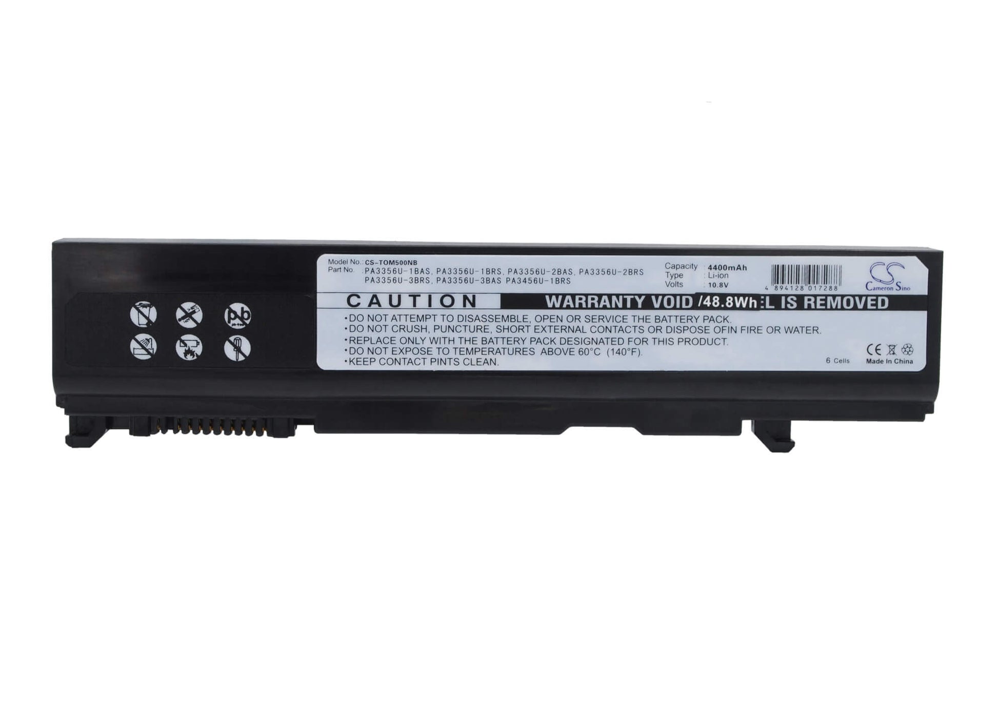 10.8V, 4400mAh, Li-ion Battery fits Toshiba, Dynabook Qosmio F20, Dynabook Qosmio F20/370ls2, 47.52Wh