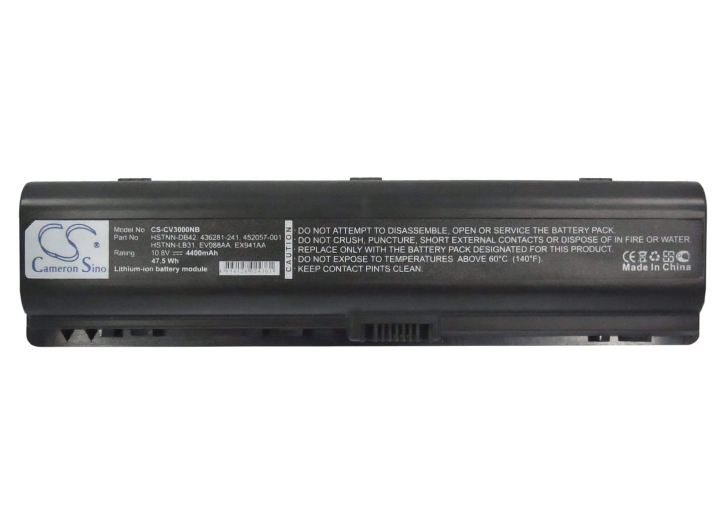 10.8V, 4400mAh, Li-ion Battery fits Compaq, Presario A900, Presario C700, 47.52Wh