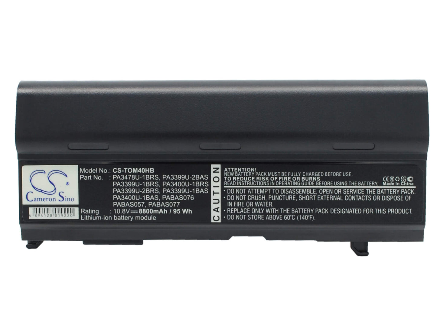 10.8V, 8800mAh, Li-ion Battery fits Toshiba, Dynabook Cx/45a, Dynabook Cx/47a, 95.04Wh