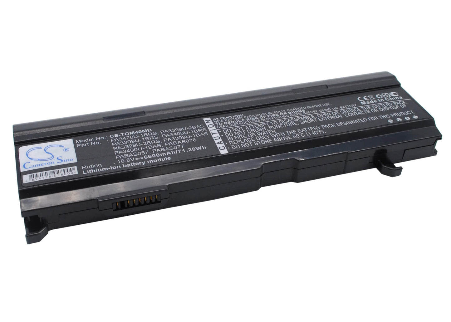 10.8V, 6600mAh, Li-ion Battery fits Toshiba, Dynabook Cx/45a, Dynabook Cx/47a, 71.28Wh