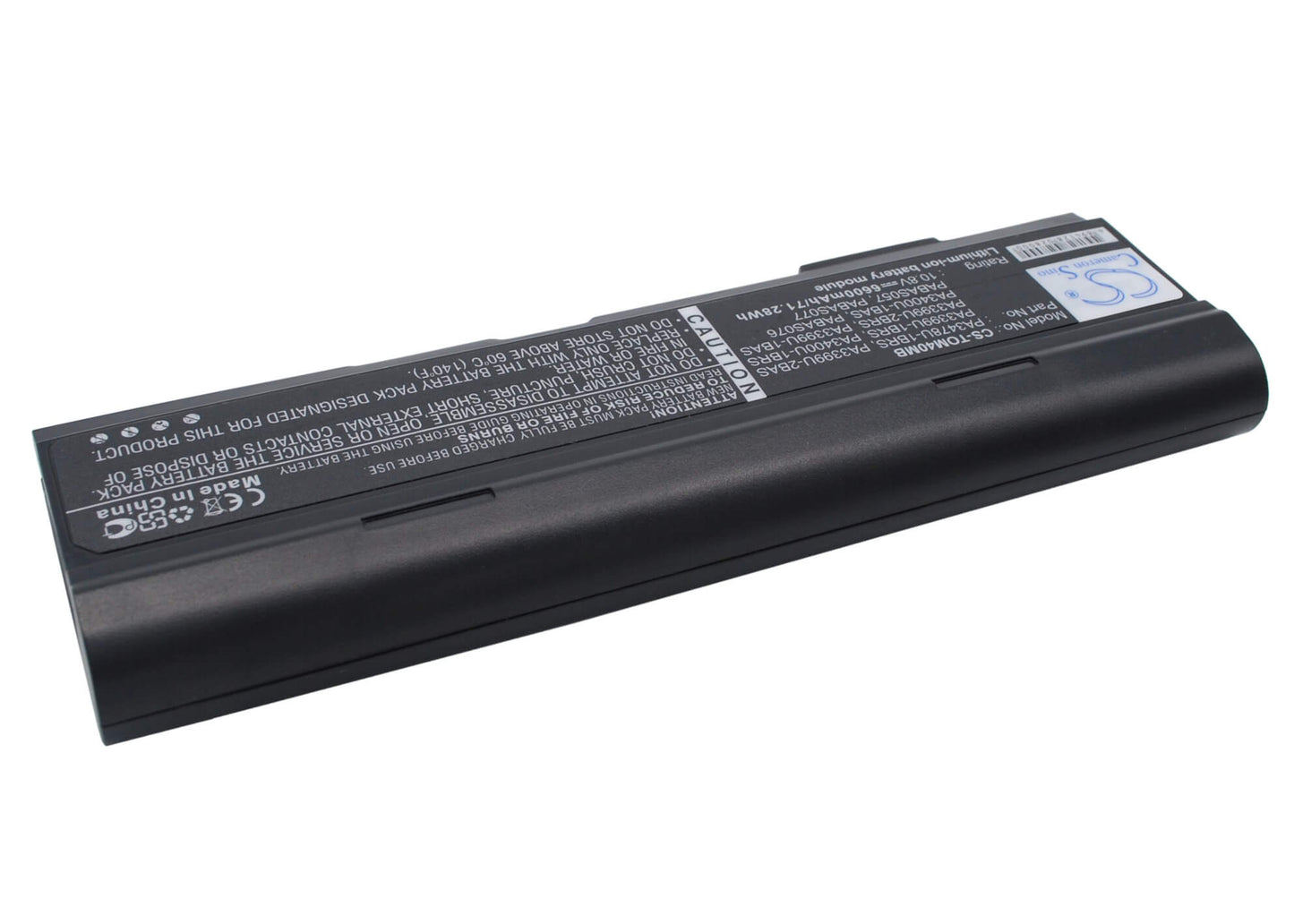 10.8V, 6600mAh, Li-ion Battery fits Toshiba, Dynabook Cx/45a, Dynabook Cx/47a, 71.28Wh