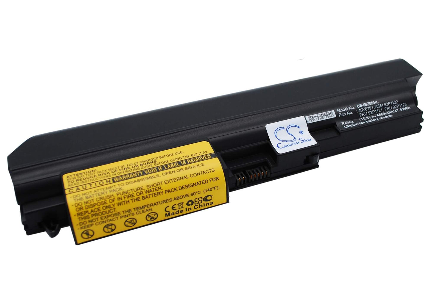 10.8V, 4400mAh, Li-ion Battery fits Ibm, Thinkpad Z60t, Thinkpad Z60t 2511, 47.52Wh