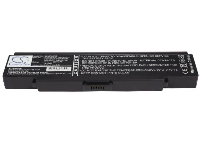 11.1V, 6600mAh, Li-ion Battery fits Sony, Vaio Pcg-6c1n, Vaio Vgc-la38c, 73.26Wh