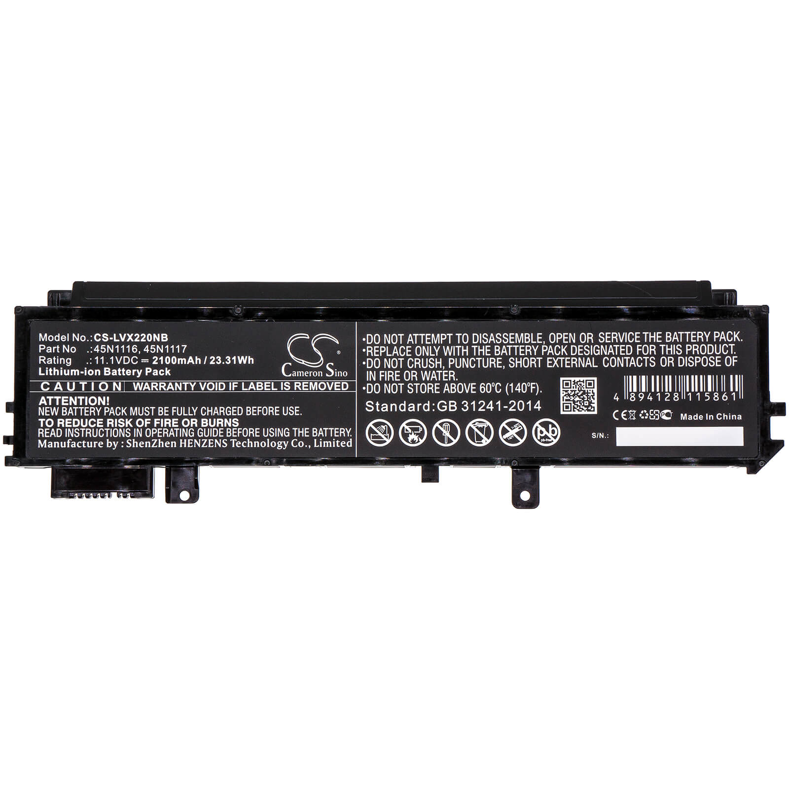 11.1V, 2100mAh, Li-ion Battery fits Lenovo, Thinkpad X230s Touchscreen Ult, Thinkpad X230s Ultrabook, 23.31Wh