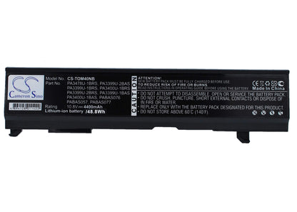 10.8V, 4400mAh, Li-ion Battery fits Toshiba, Dynabook Cx/ 955ls, Dynabook Cx/45a, 47.52Wh