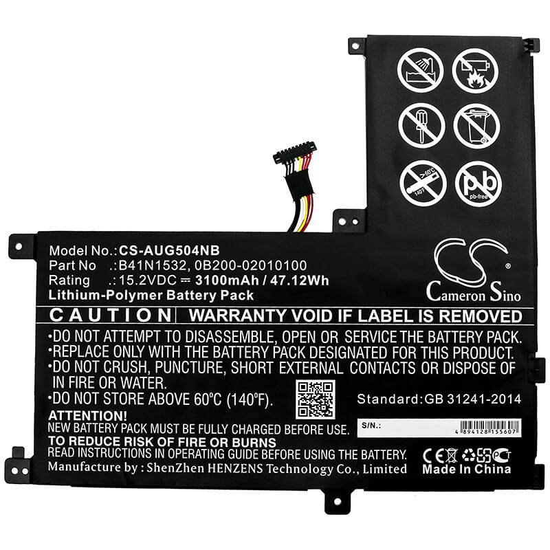 15.2V, 3100mAh, Li-Polymer Battery fits Asus, Q504u, Q504ua, 47.12Wh
