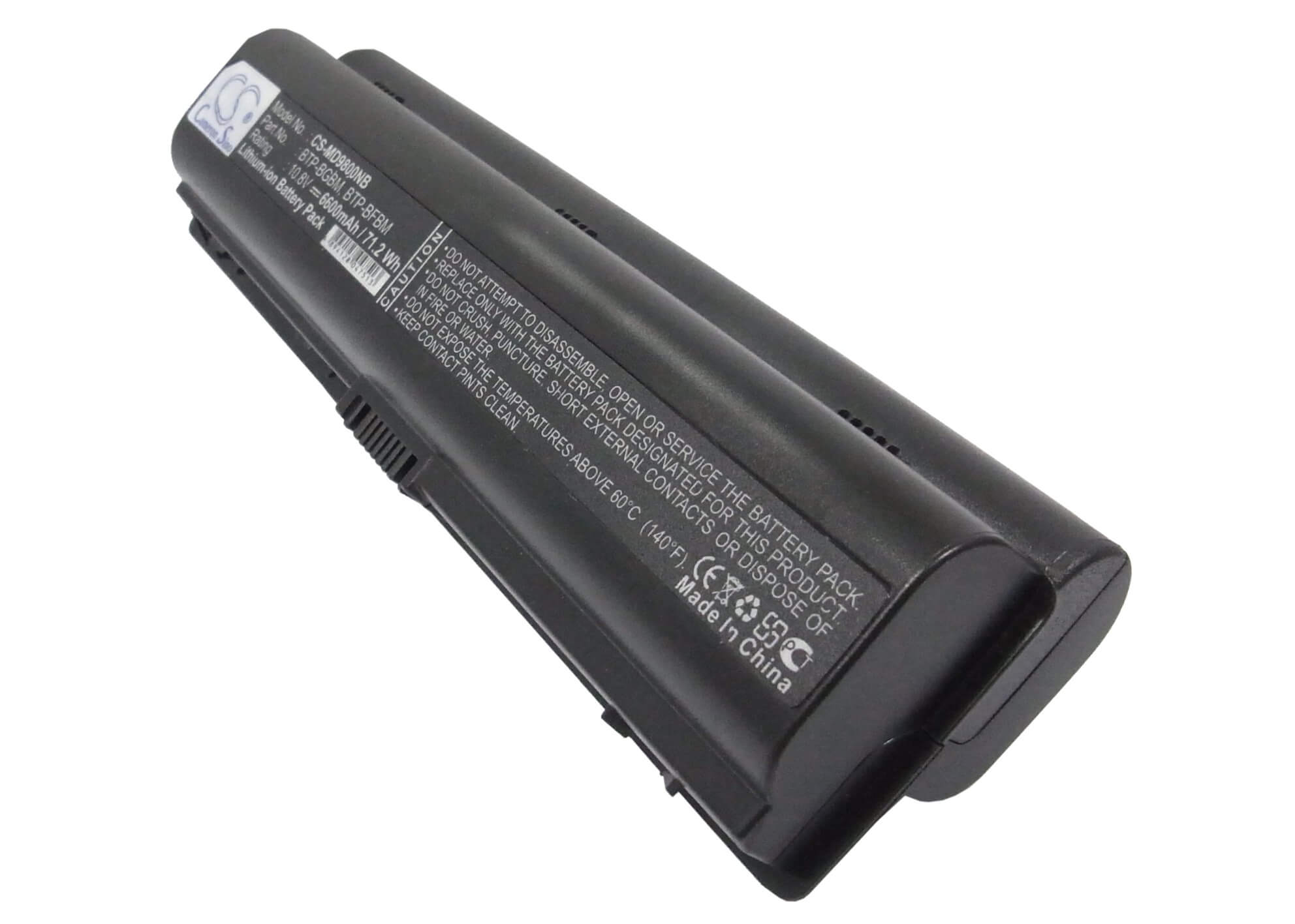 10.8V, 6600mAh, Li-ion Battery fits Medion, Md96442, Md96559, 71.28Wh