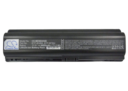 10.8V, 6600mAh, Li-ion Battery fits Medion, Md96442, Md96559, 71.28Wh