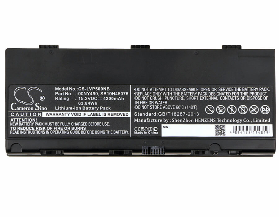 15.2V, 4200mAh, Li-ion Battery fits Lenovo, Thinkpad P50, Thinkpad P50 Mobile Workstatio, 63.84Wh