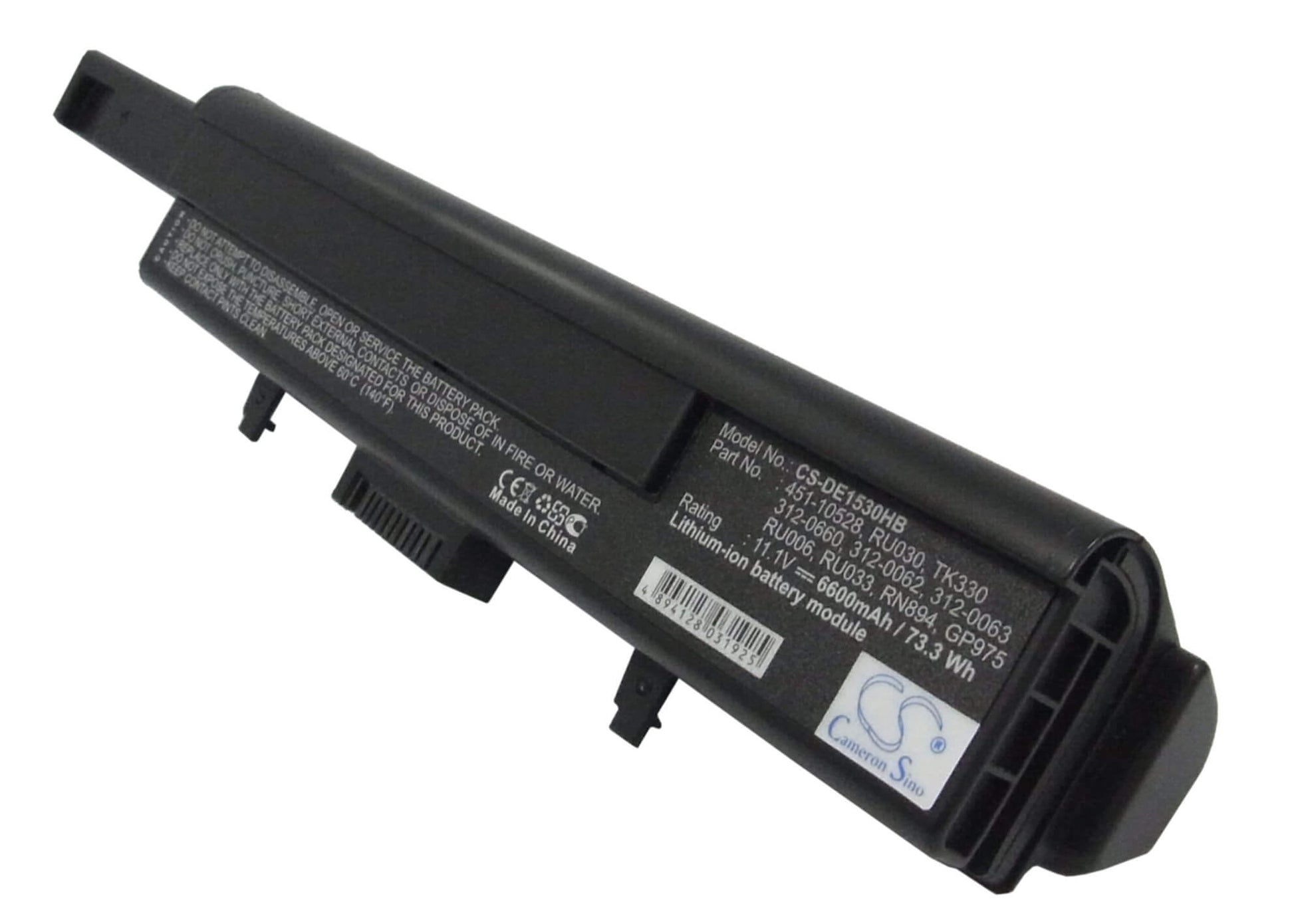 11.1V, 6600mAh, Li-ion Battery fits Dell, Xps M1500, Xps M1530, 73.26Wh