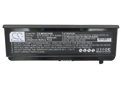 11.1V, 6600mAh, Li-ion Battery fits Medion, Md96290, Md98300, 73.26Wh