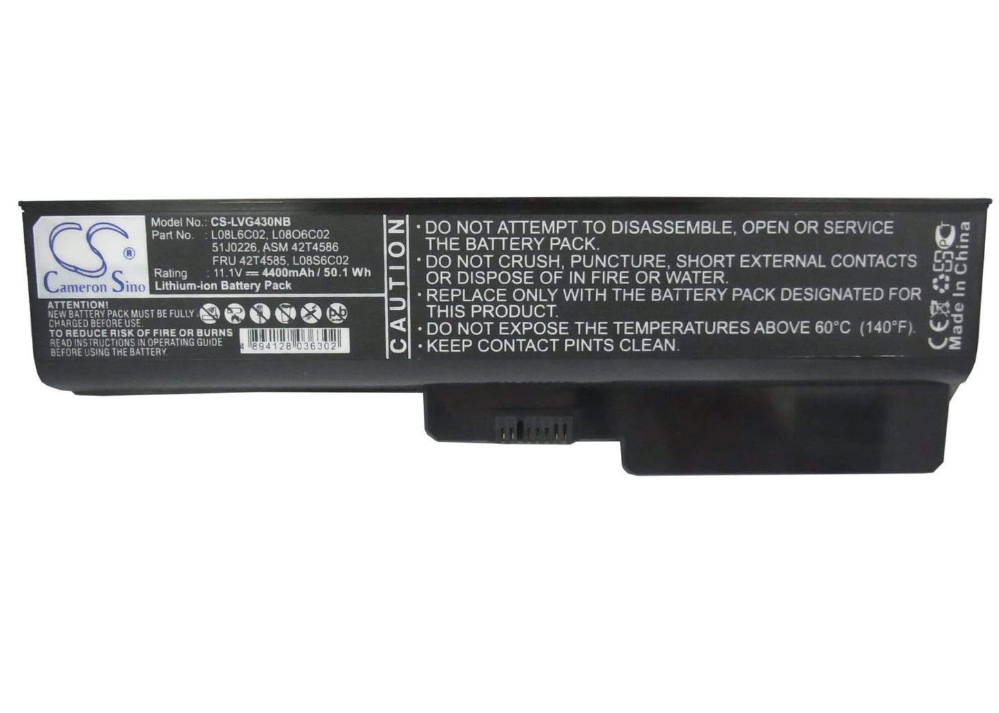 11.1V, 4400mAh, Li-ion Battery fits Lenovo, 3000 B460, 3000 B550, 48.84Wh