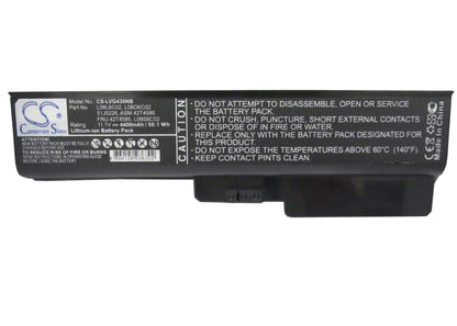 11.1V, 4400mAh, Li-ion Battery fits Lenovo, 3000 B460, 3000 B550, 48.84Wh