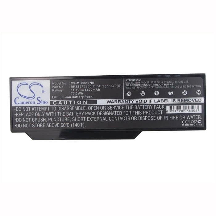 11.1V, 6600mAh, Li-ion Battery fits Packard Bell, Easynote W1000, Easynote W1800, 73.26Wh
