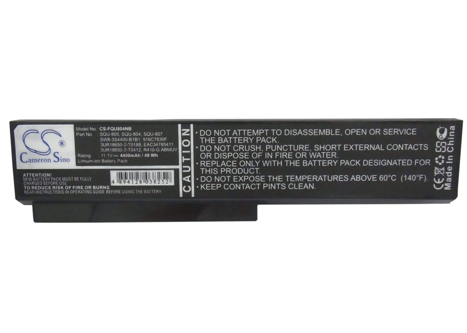 11.1V, 4400mAh, Li-ion Battery fits Gigabyte, Q1458, Q1580, 48.84Wh
