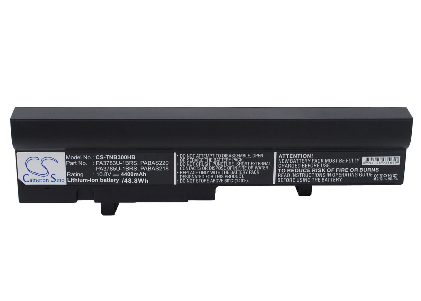 10.8V, 4400mAh, Li-ion Battery fits Toshiba, Satellite N302, Satellite Nb300, 47.52Wh