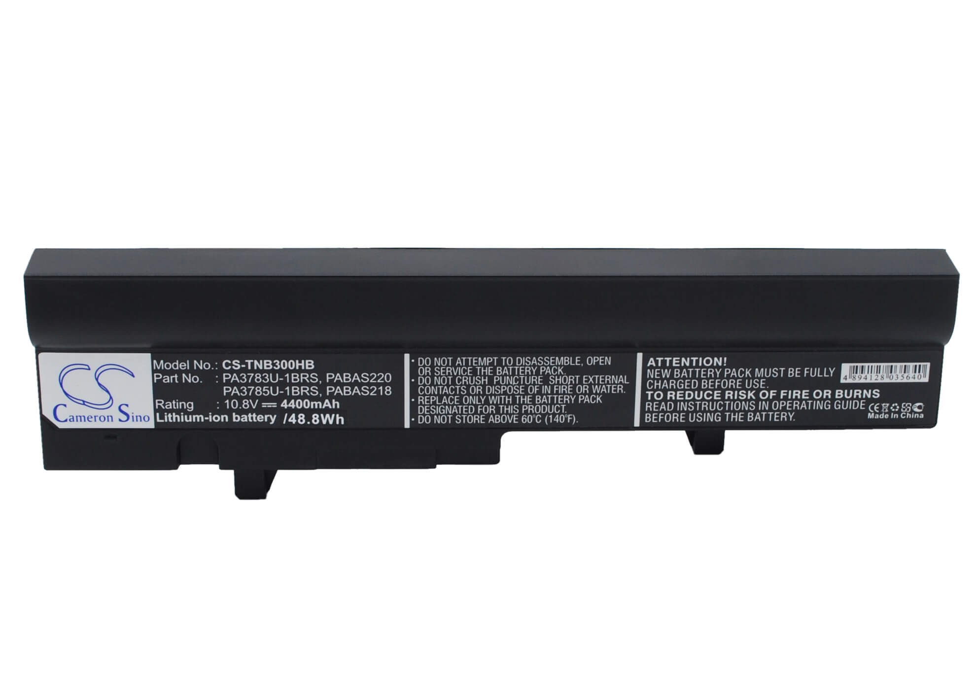 10.8V, 4400mAh, Li-ion Battery fits Toshiba, Satellite N302, Satellite Nb300, 47.52Wh