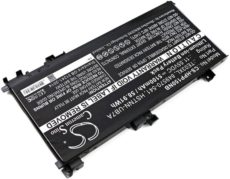 11.55V, 5100mAh, Li-ion Battery fits Hp, 15-ax000nf, 15-ax000nl, 58.905Wh