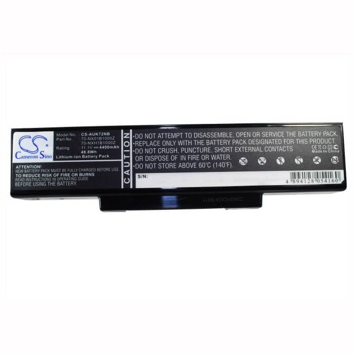 11.1V, 4400mAh, Li-ion Battery fits Asus, A72, A72d, 48.84Wh