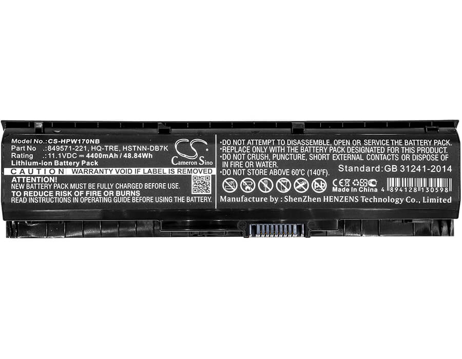 11.1V, 4400mAh, Li-ion Battery fits Hp, 17-ab000, 17-ab000ng, 48.84Wh