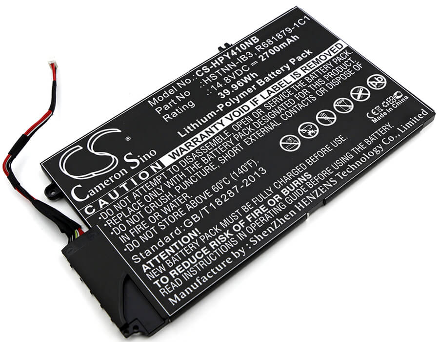 14.8V, 2700mAh, Li-Polymer Battery fits Hp, El04xl, Envpr4 I5-3317u, 39.96Wh