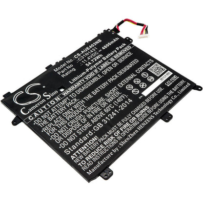 11.4V, 4800mAh, Li-Polymer Battery fits Asus, E403na-fa003t, E403na-fa007t, 54.72Wh