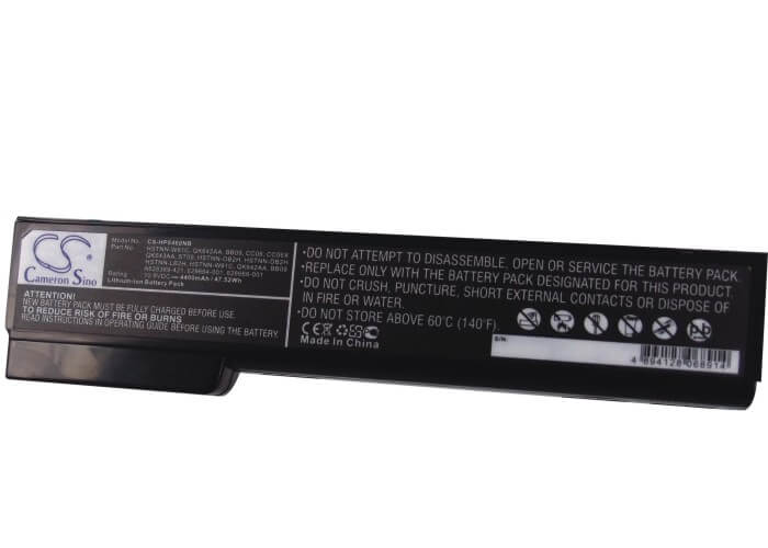 10.8V, 4400mAh, Li-ion Battery fits Hp, 6360t Mobile Thin Client, Elitebook 8460p, 47.52Wh