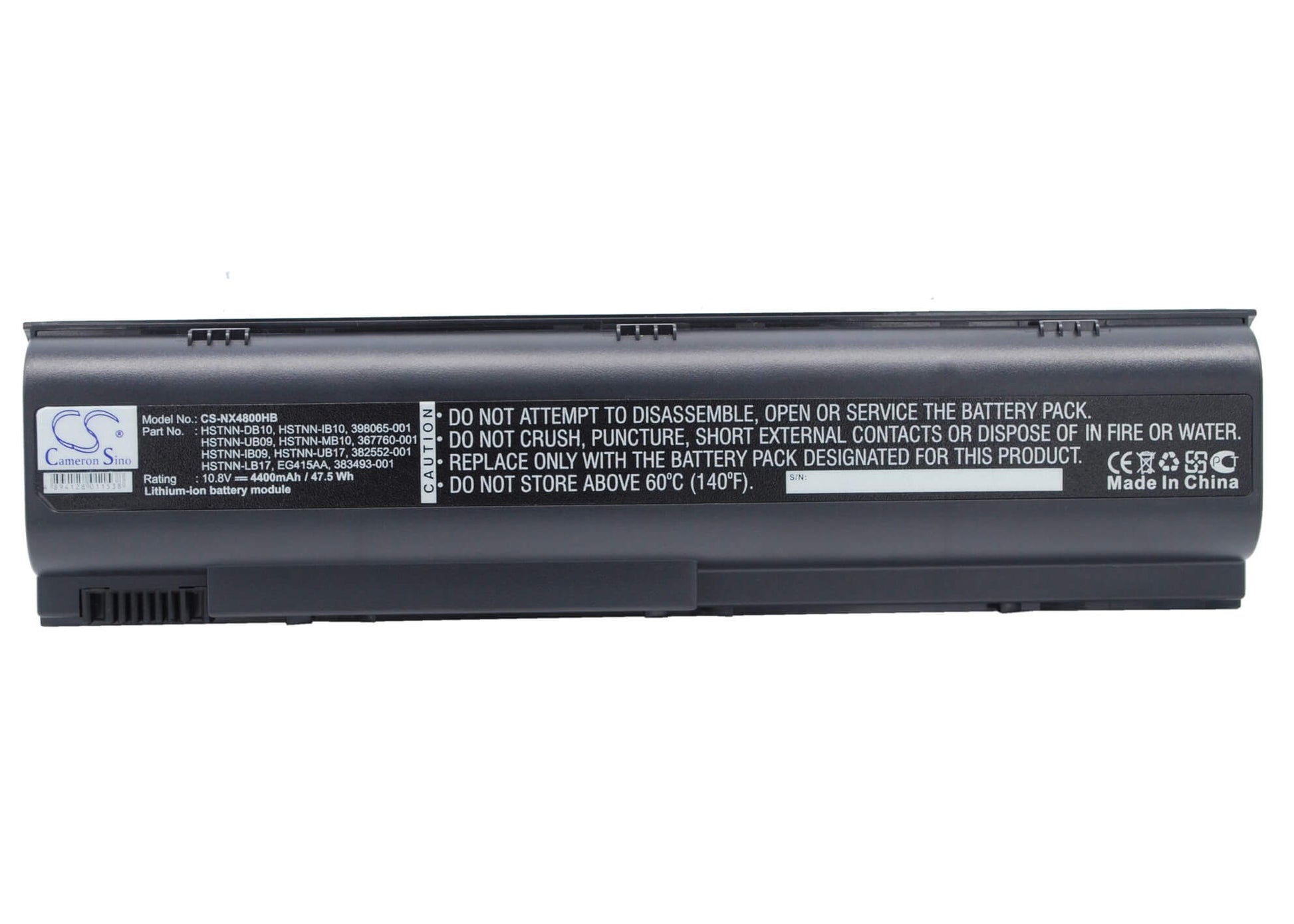 10.8V, 4400mAh, Li-ion Battery fits Hp, Business Notebook Nx4800, Business Notebook Nx7100, 47.52Wh