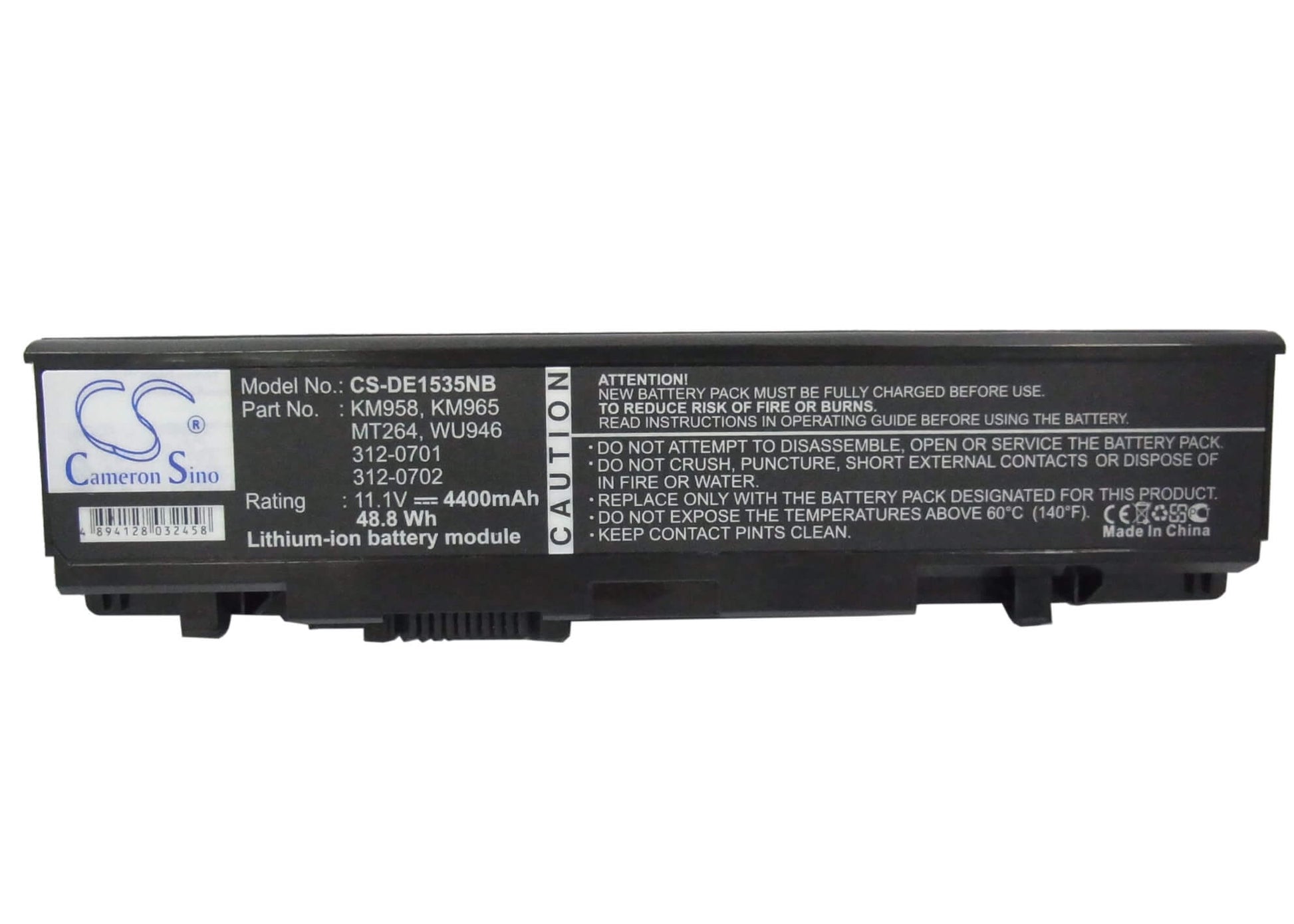 11.4V, 4400mAh, Li-ion Battery fits Dell, Studio 1535, Studio 1536, 50.16Wh