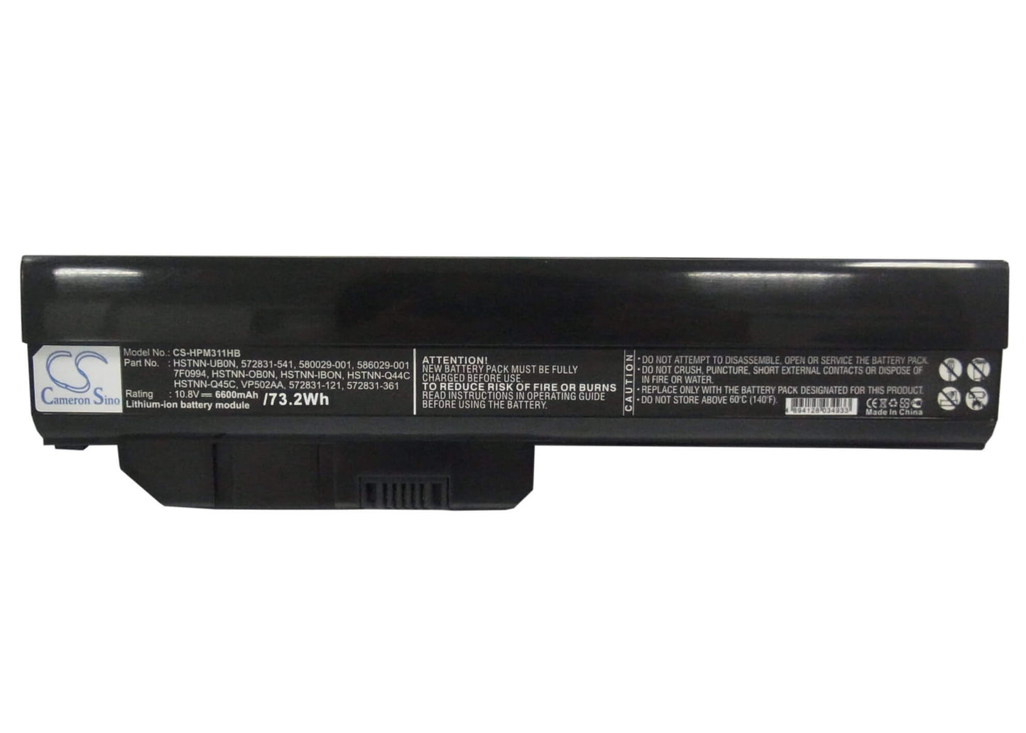 10.8V, 6600mAh, Li-ion Battery fits Hp, Mini 311, Mini 311-1000, 71.28Wh