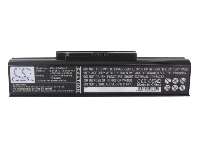 11.1V, 6600mAh, Li-ion Battery fits Lenovo, Thinkpad Edge E43a, Thinkpad Edge E43g, 73.26Wh