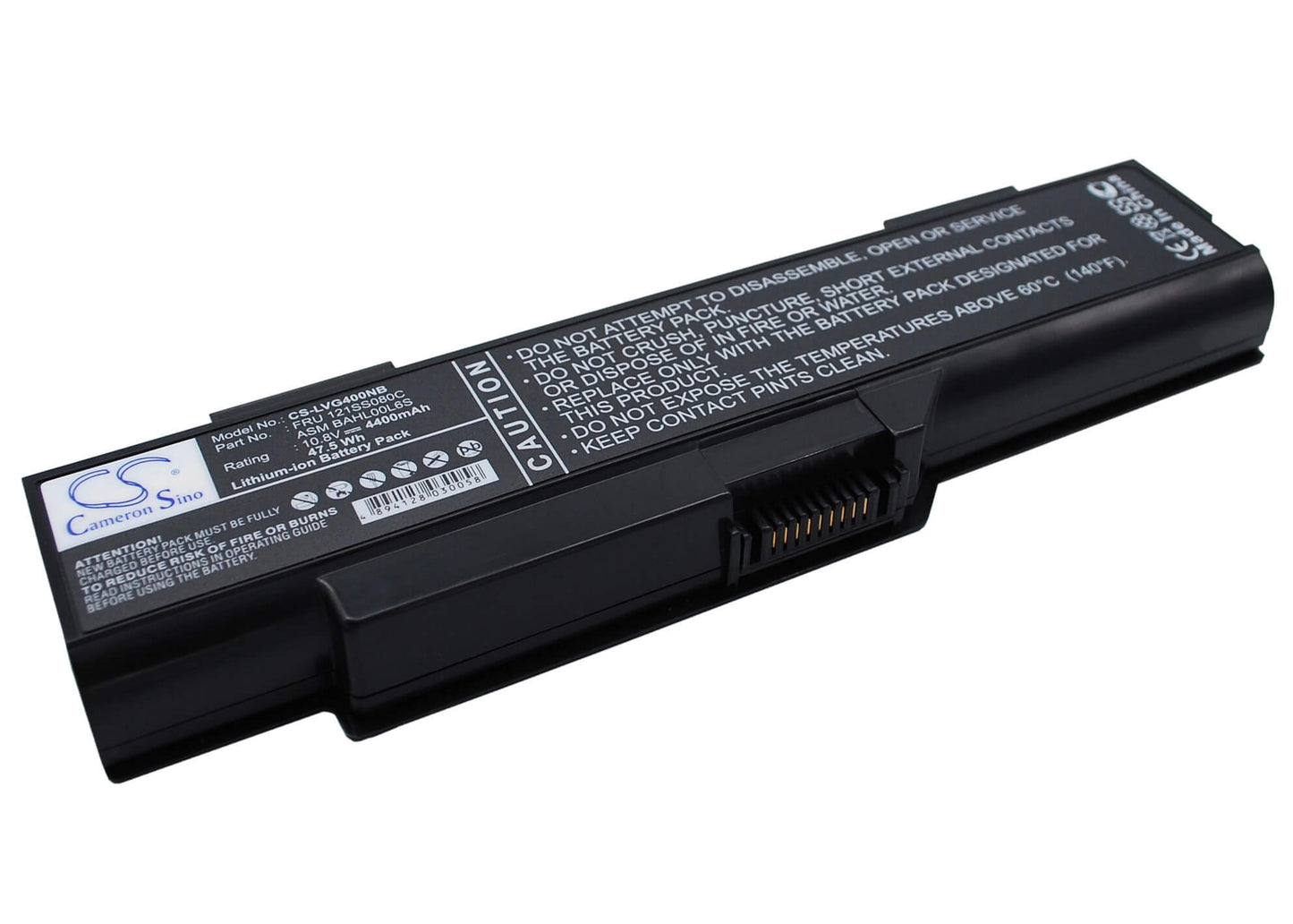 10.8V, 4400mAh, Li-ion Battery fits Lenovo, 3000 G400, 3000 G400 14001, 47.52Wh