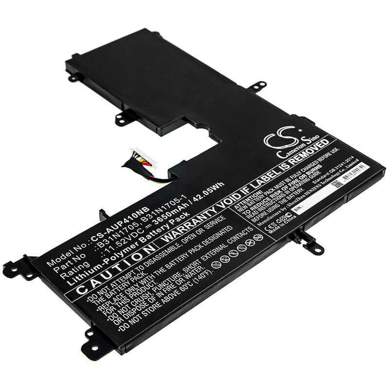 11.52V, 3650mAh, Li-Polymer Battery fits Asus, Q405ua, Q405ua-bi5t5, 42.048Wh
