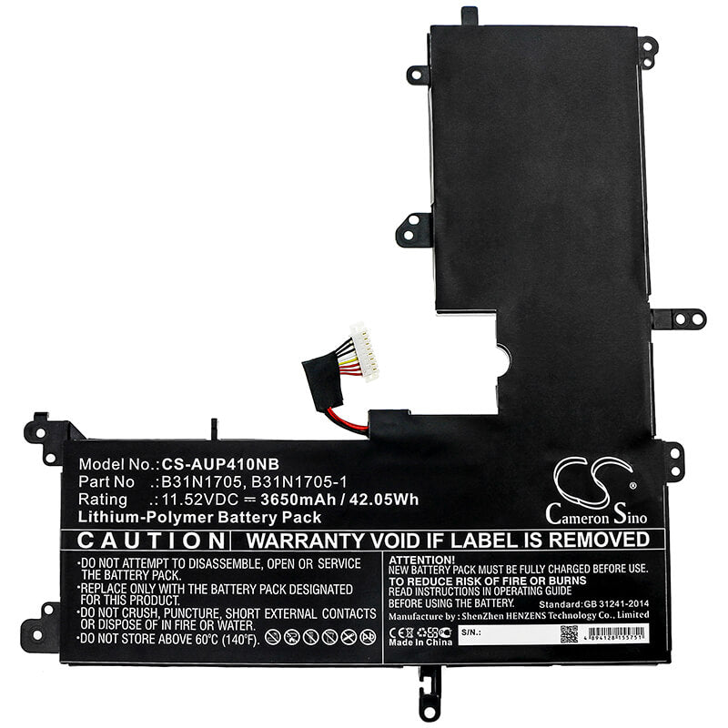 11.52V, 3650mAh, Li-Polymer Battery fits Asus, Q405ua, Q405ua-bi5t5, 42.048Wh