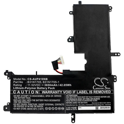 11.52V, 3650mAh, Li-Polymer Battery fits Asus, Q405ua, Q405ua-bi5t5, 42.048Wh