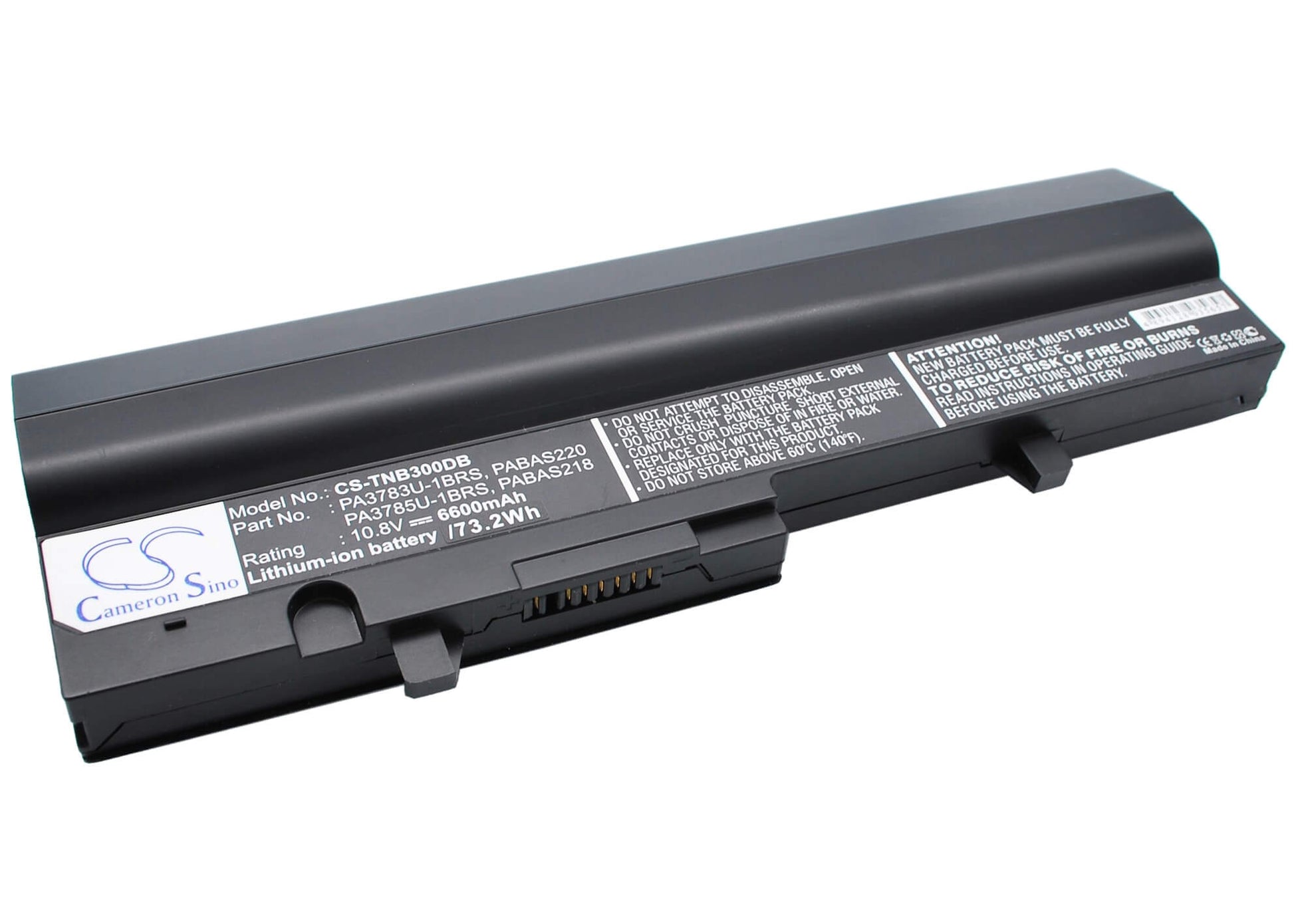10.8V, 6600mAh, Li-ion Battery fits Toshiba, Satellite N302, Satellite Nb300, 71.28Wh