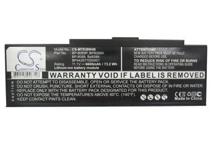 11.1V, 6600mAh, Li-ion Battery fits Packard Bell, E1245, Easy Note E1, 73.26Wh