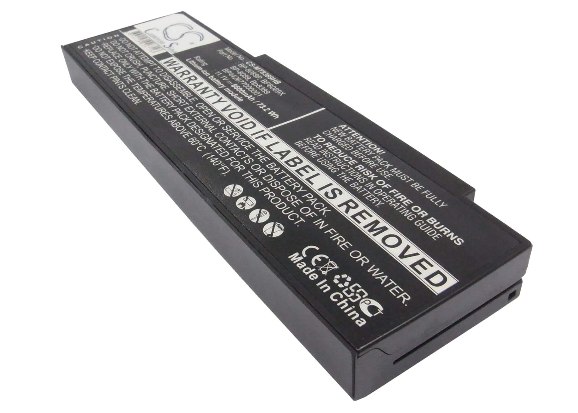 11.1V, 6600mAh, Li-ion Battery fits Medion, 42100, 95062, 73.26Wh