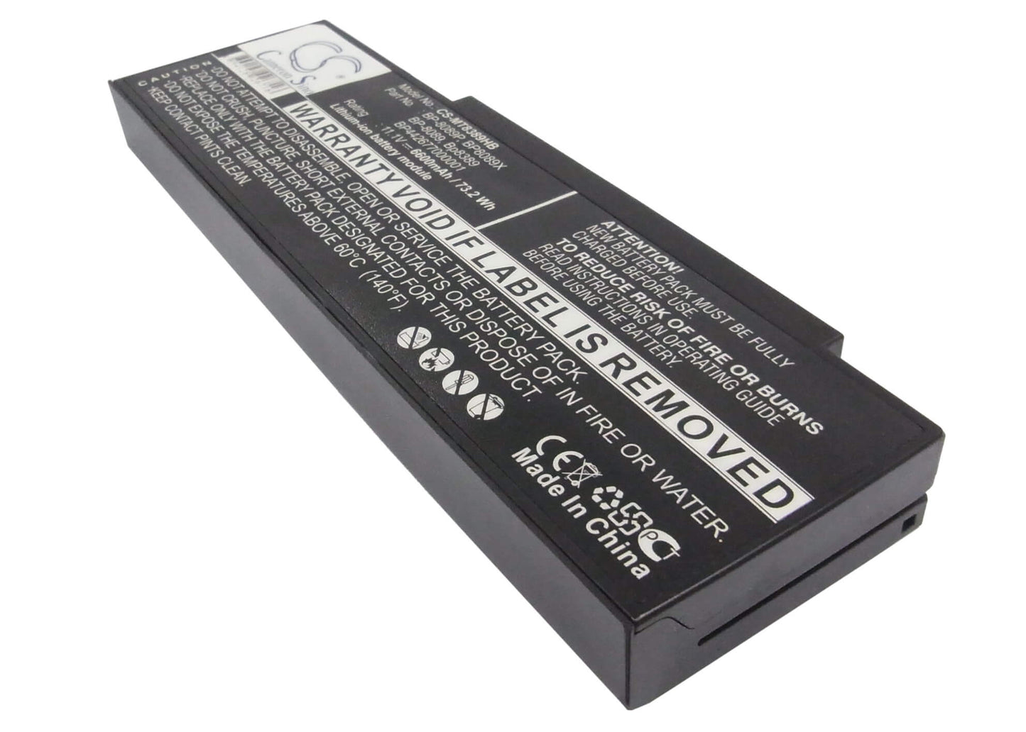 11.1V, 6600mAh, Li-ion Battery fits Nec, Versa E660, Versa E680, 73.26Wh