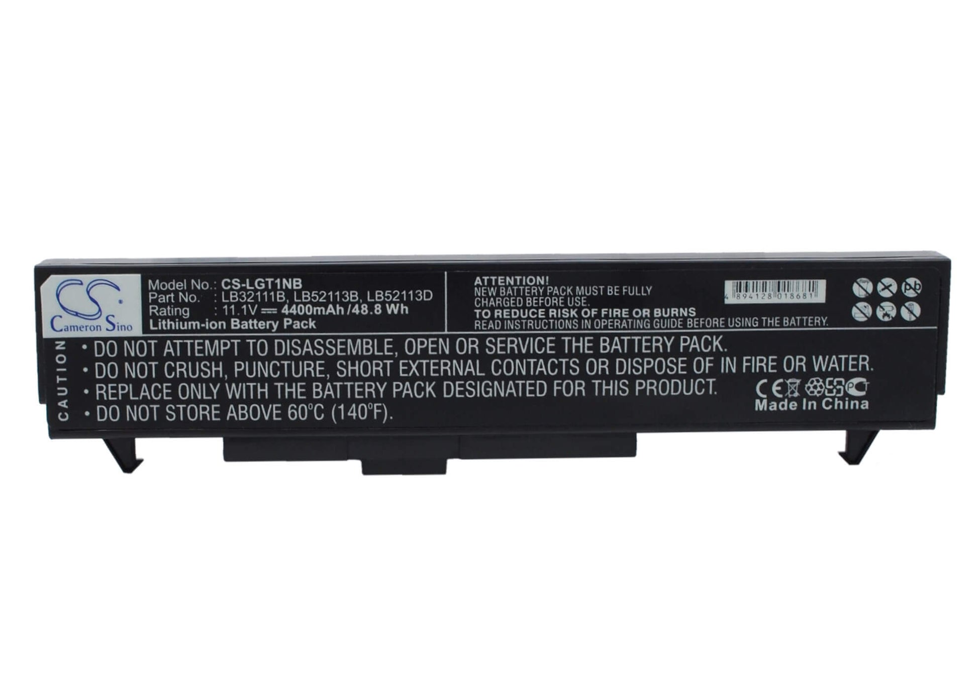 11.1V, 4400mAh, Li-ion Battery fits Lg, Le50, Lm40, 48.84Wh