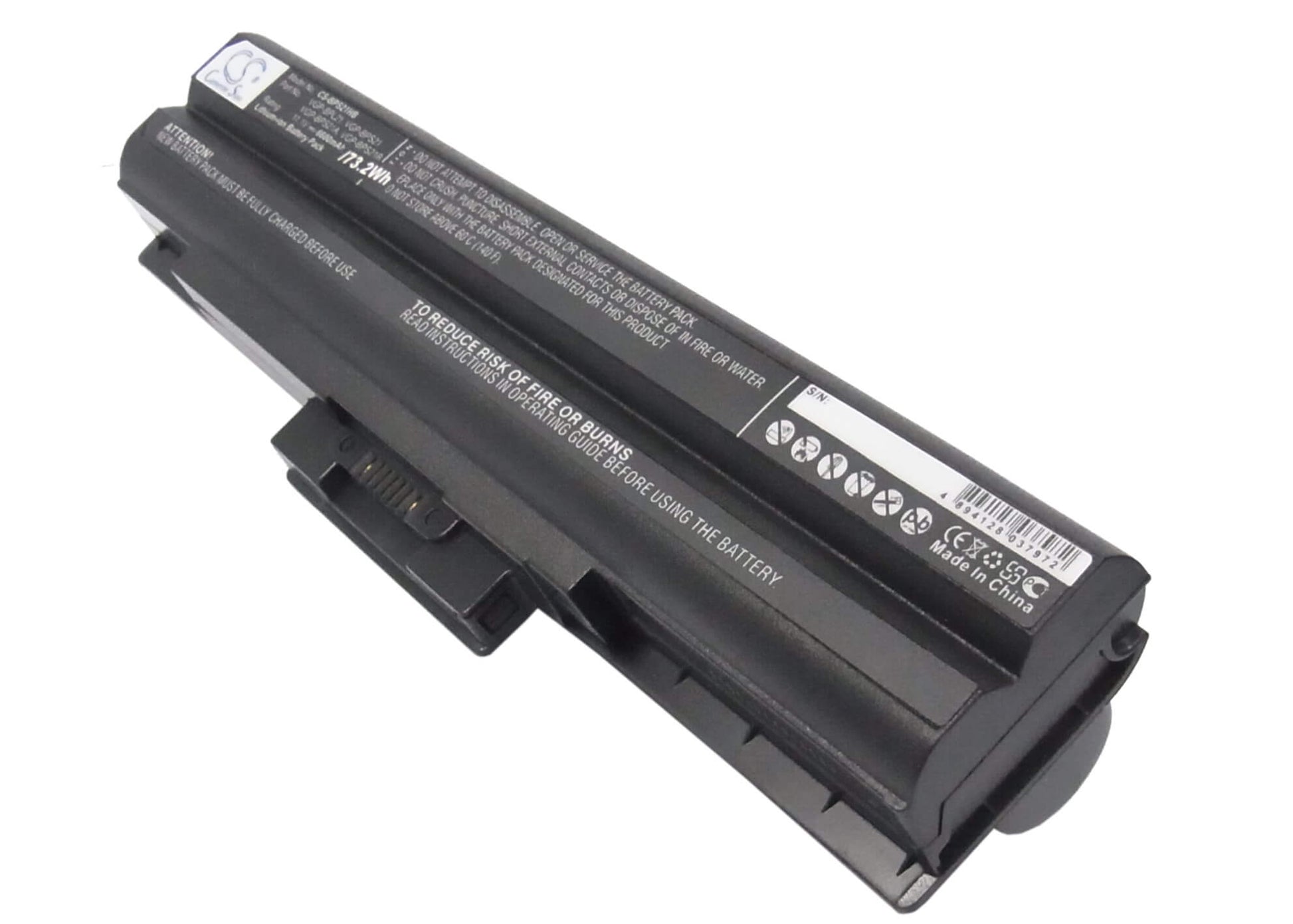 Black, 11.1V, 6600mAh, Li-ion Battery fits Sony, Aio Vpcf11jfx/b Vaio Vpcf11m1e, Pcg-81311l, 73.26Wh