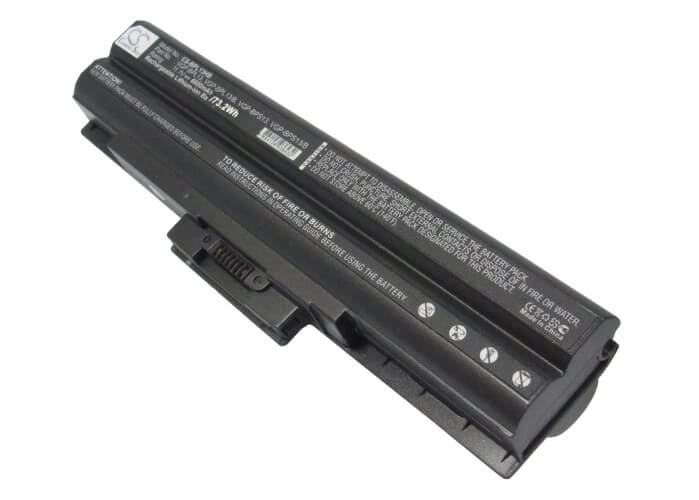 11.1V, 6600mAh, Li-ion Battery fits Sony, Vaio, Vaio Vgn-aw230j/h, 73.26Wh