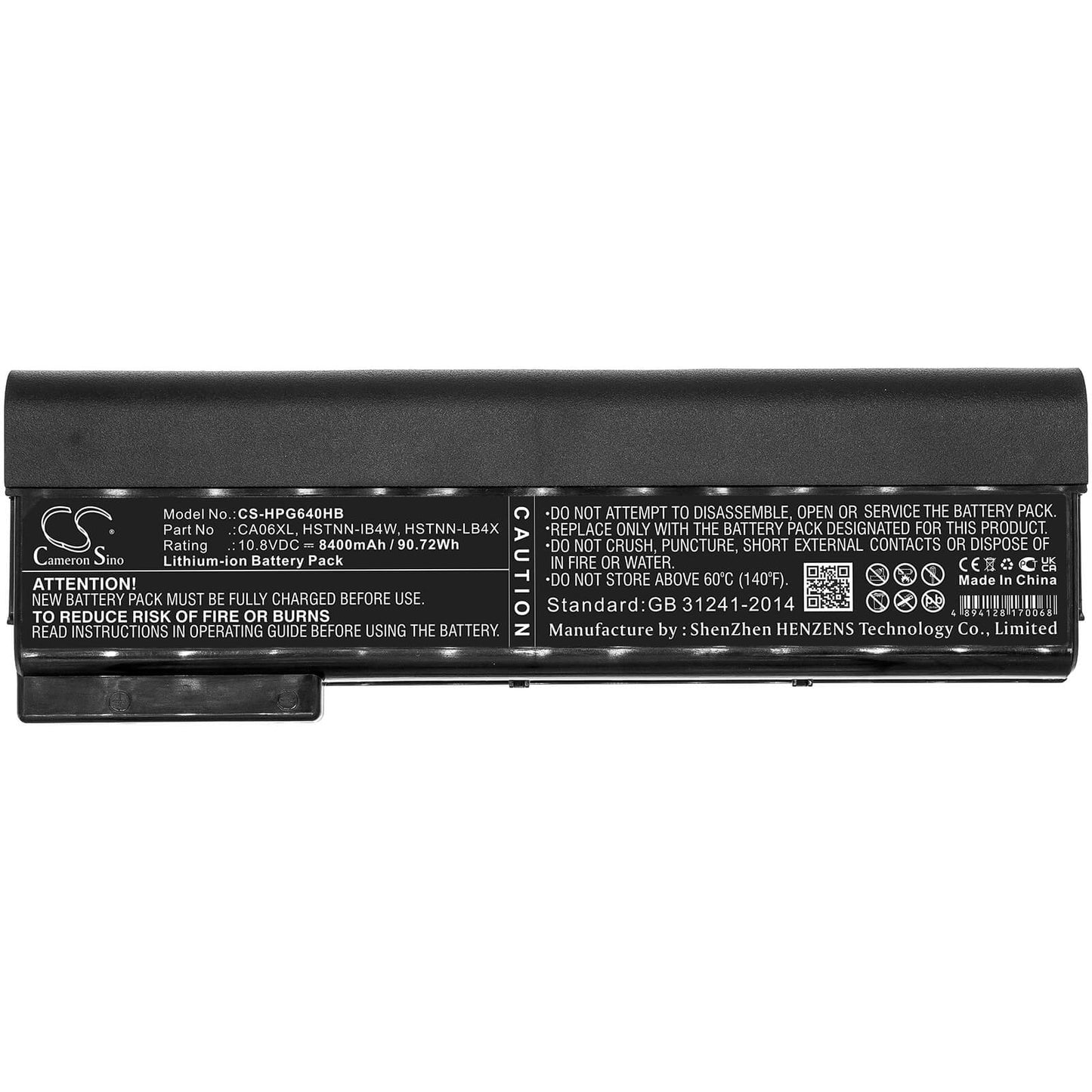 10.8V, 8400mAh, Li-ion Battery fits Hp, D9r52av, H5g74e, 90.72Wh