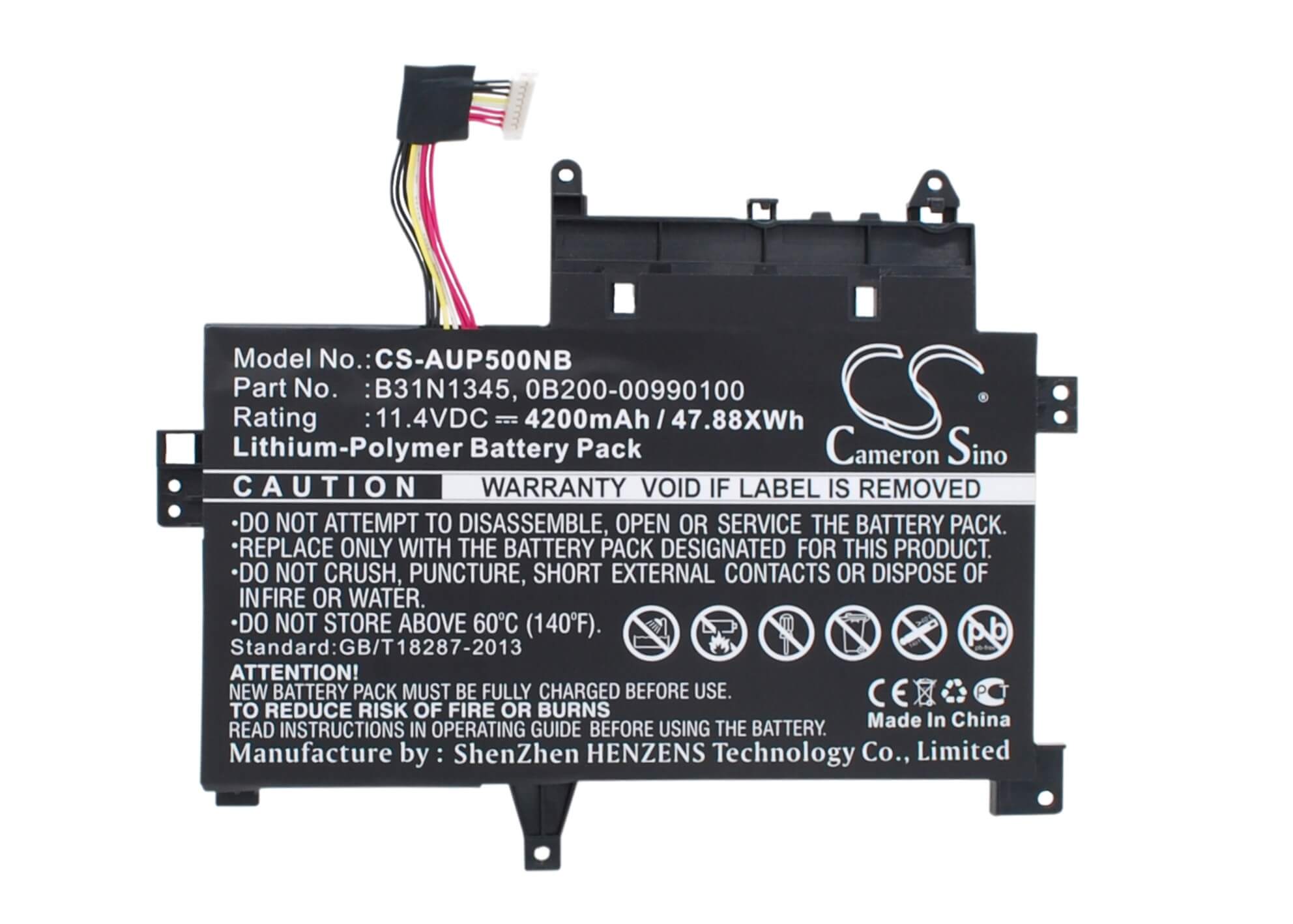 11.4V, 4200mAh, Li-Polymer Battery fits Asus, Transformer Book Flip Tp500la, Transformer Book Flip Tp500lb, 47.88Wh