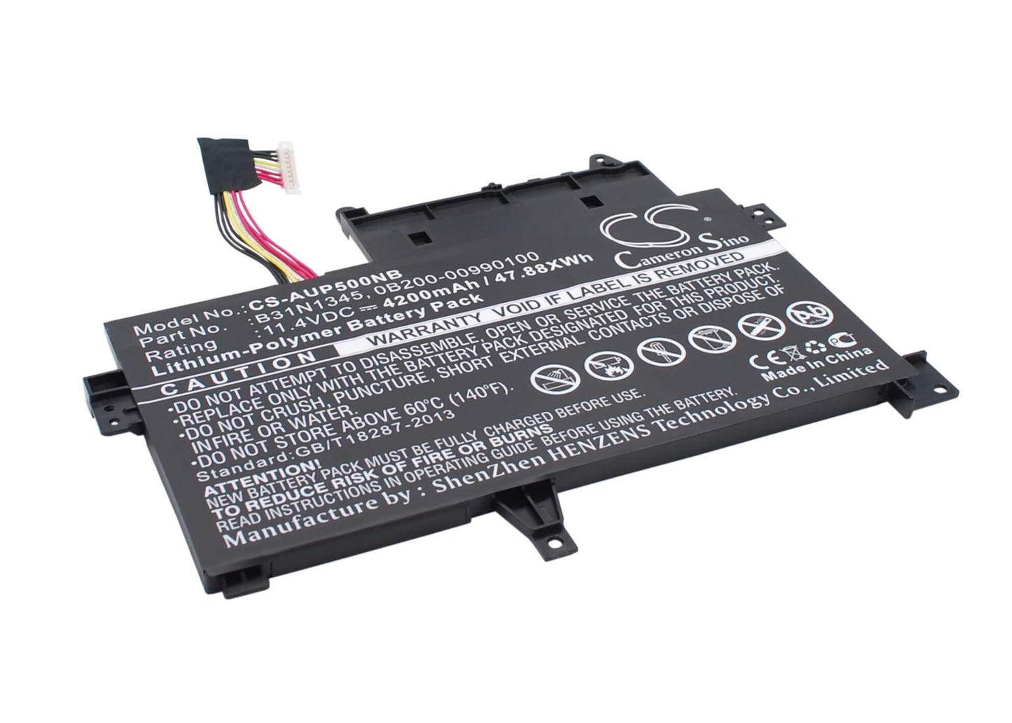 11.4V, 4200mAh, Li-Polymer Battery fits Asus, Transformer Book Flip Tp500la, Transformer Book Flip Tp500lb, 47.88Wh