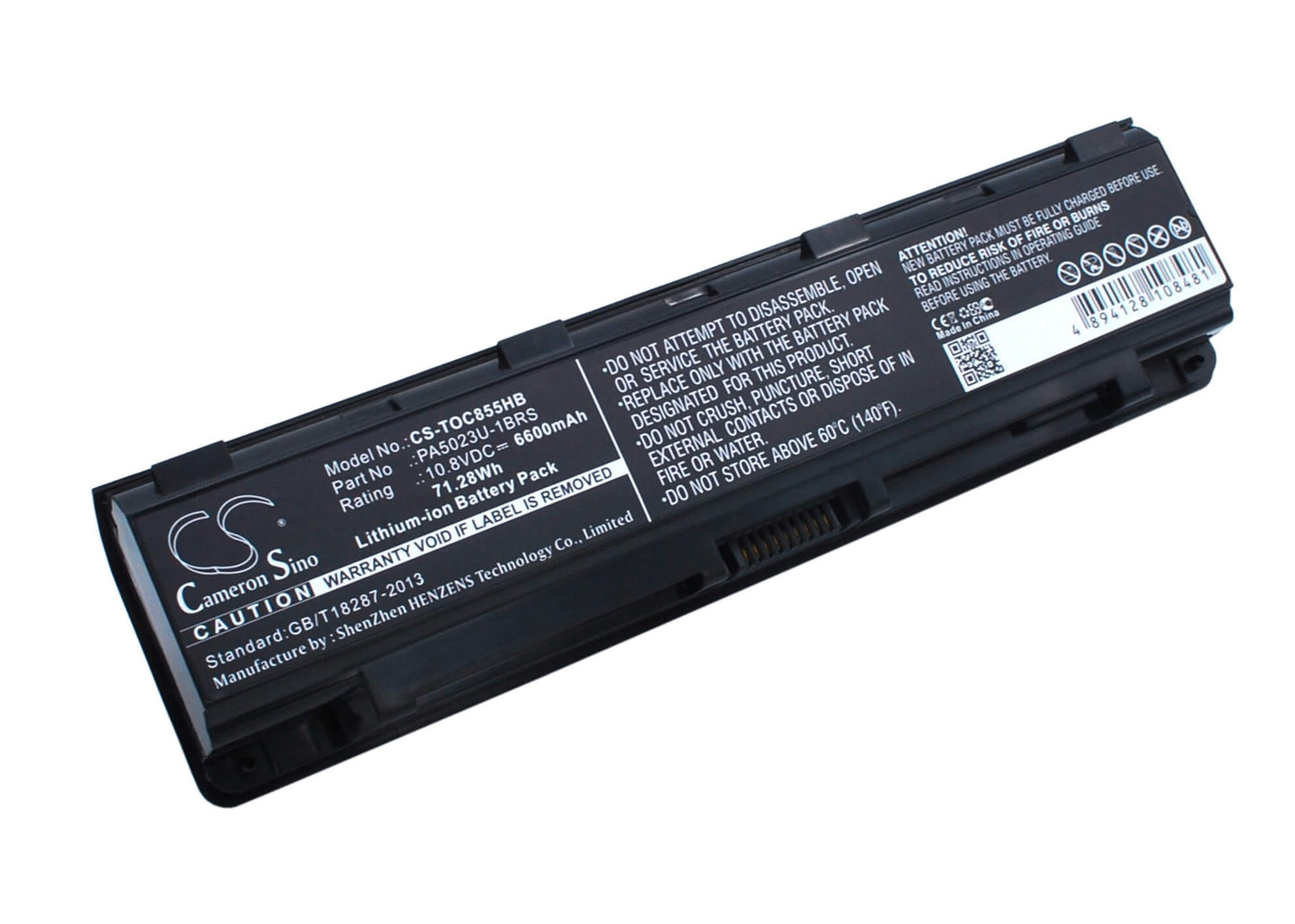 10.8V, 6600mAh, Li-ion Battery fits Toshiba, Dynabook Qosmio T752, Dynabook Qosmio T752/t, 71.28Wh